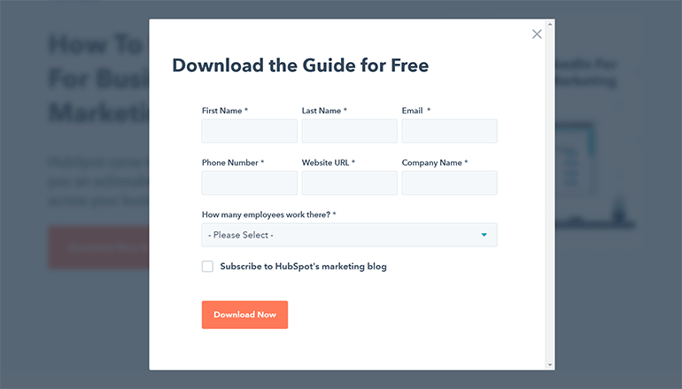 LinkedIn gated form